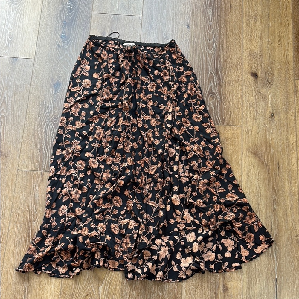 Floral Black and Brown Women's Skirt